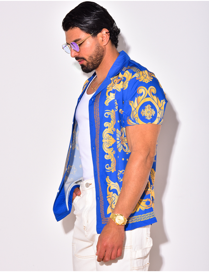 Chemise manches courtes à motifs baroque Chemise manches courtes à motifs baroque