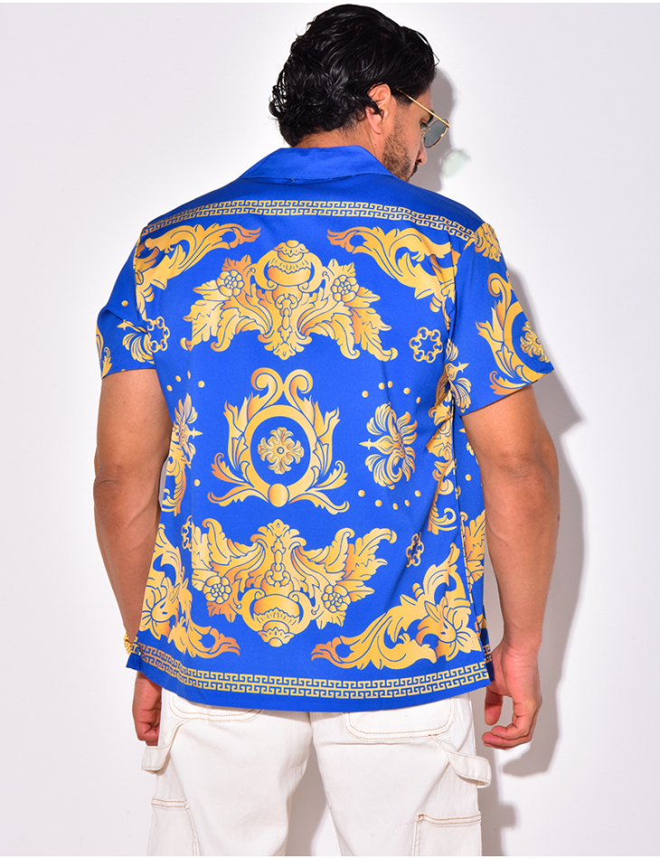 Chemise manches courtes à motifs baroque Chemise manches courtes à motifs baroque