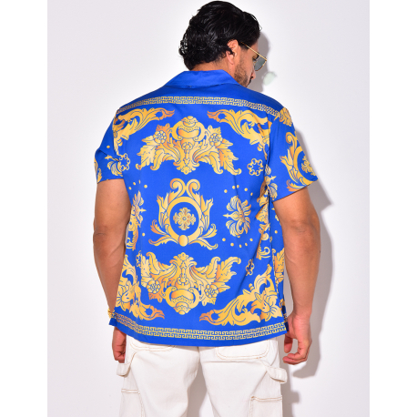 Chemise manches courtes à motifs baroque Chemise manches courtes à motifs baroque