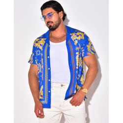 Chemise manches courtes à motifs baroque Chemise manches courtes à motifs baroque
