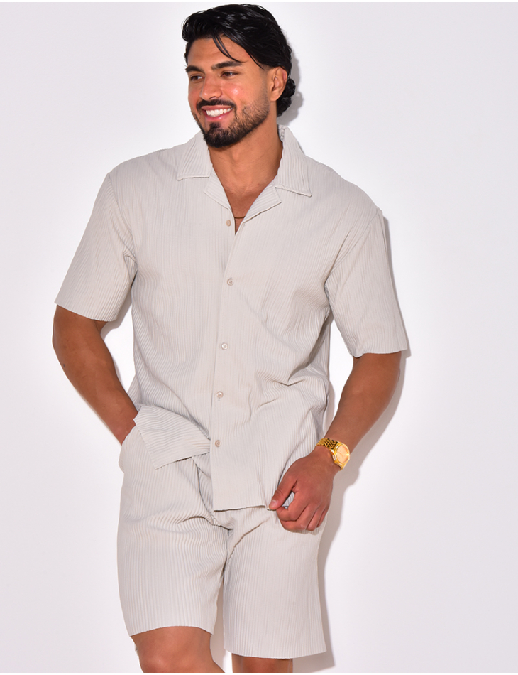 Ensemble short et t-shirt plissé Ensemble short et t-shirt plissé