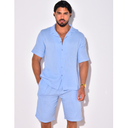 Ensemble short et chemise en coton