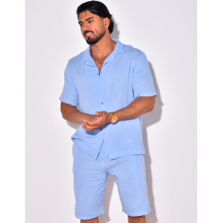 Ensemble short et chemise en coton