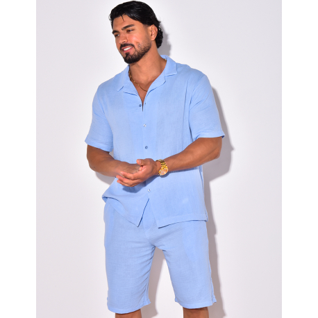 Ensemble short et chemise en coton