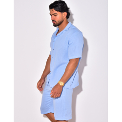 Ensemble short et chemise en coton