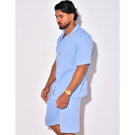 Ensemble short et chemise en coton