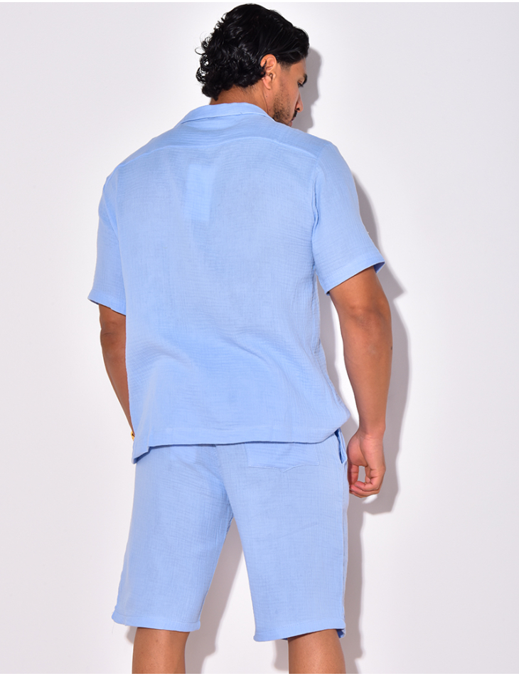 Ensemble short et chemise en coton