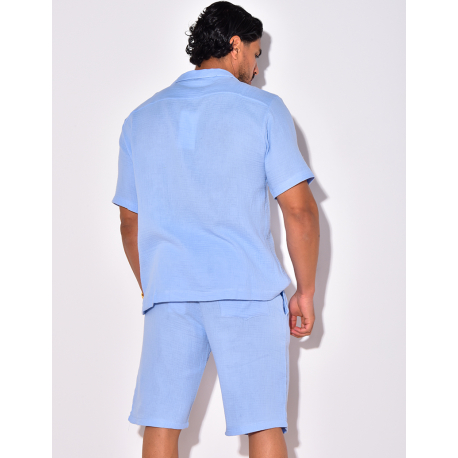 Ensemble short et chemise en coton