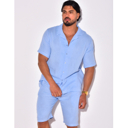Ensemble short et chemise en coton