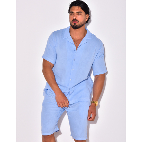 Ensemble short et chemise en coton