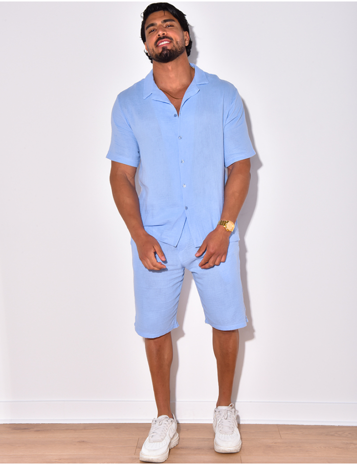 Ensemble short et chemise en coton