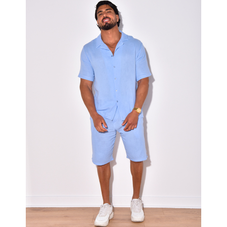 Ensemble short et chemise en coton