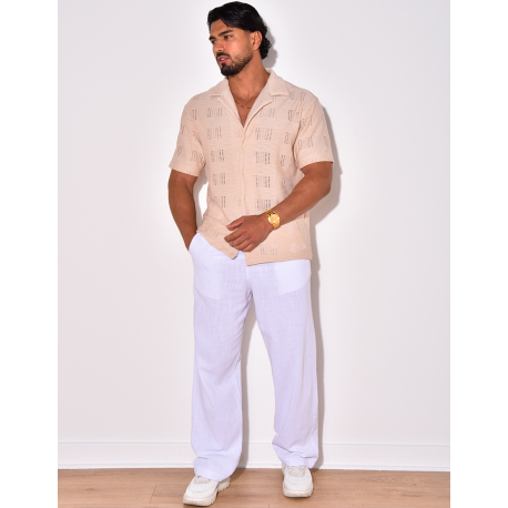 Chemise unie ajourée Chemise unie ajourée