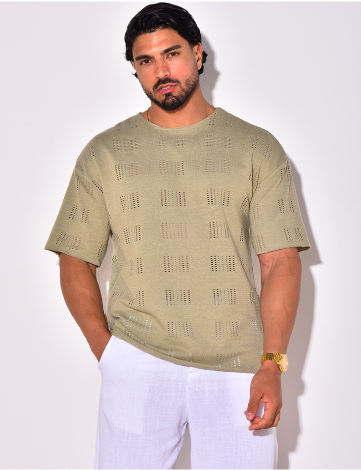 T-shirt uni ajouré T-shirt uni ajouré