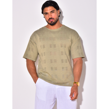 T-shirt uni ajouré T-shirt uni ajouré