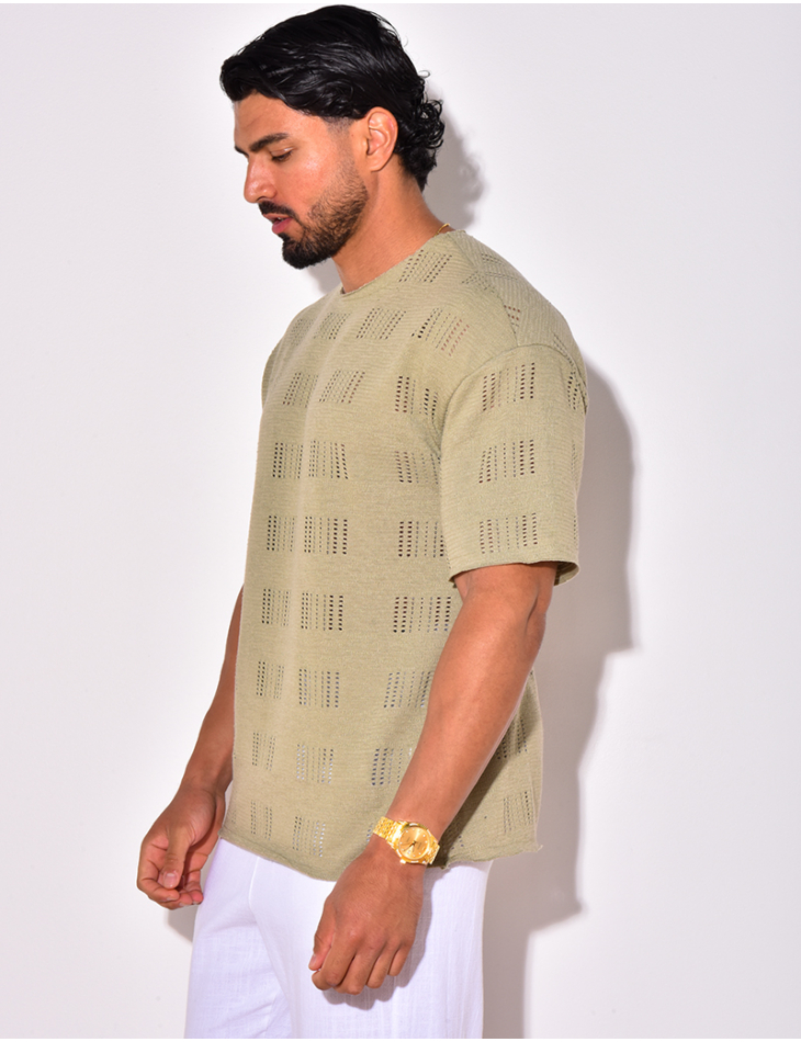 T-shirt uni ajouré T-shirt uni ajouré