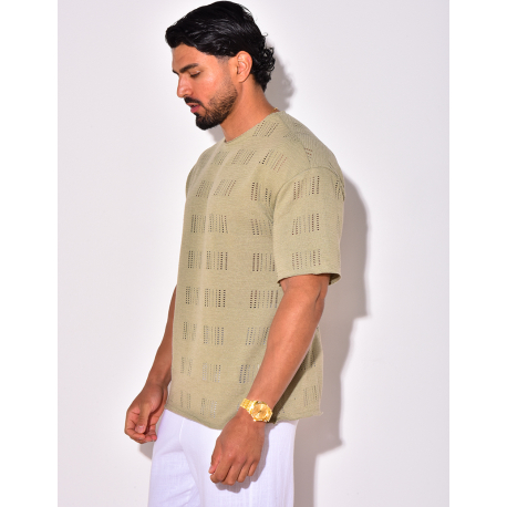 T-shirt uni ajouré T-shirt uni ajouré