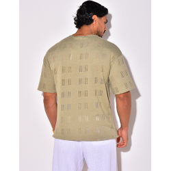 T-shirt uni ajouré T-shirt uni ajouré