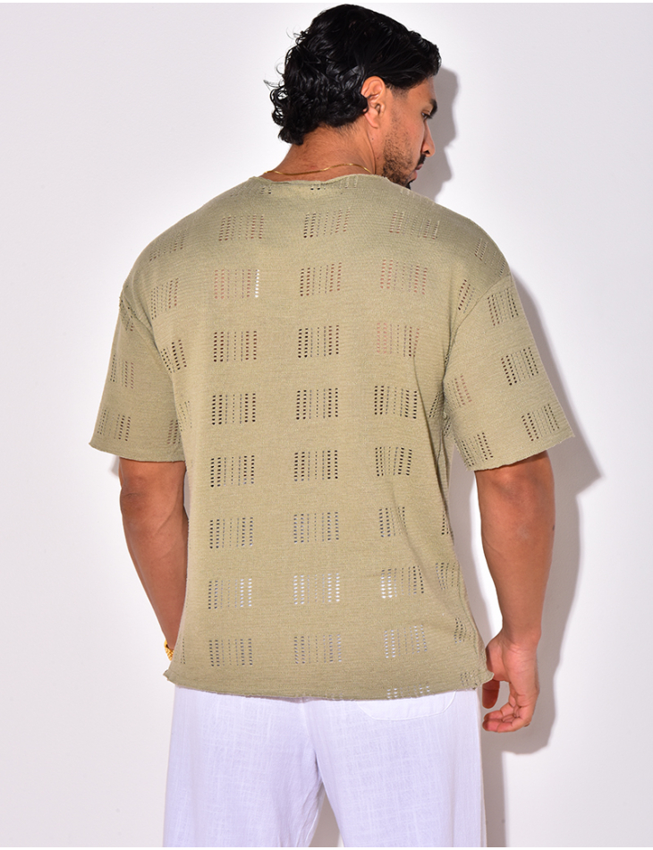 T-shirt uni ajouré T-shirt uni ajouré