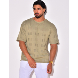 T-shirt uni ajouré T-shirt uni ajouré