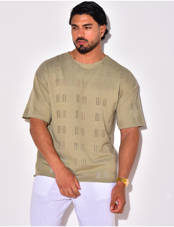 T-shirt uni ajouré T-shirt uni ajouré