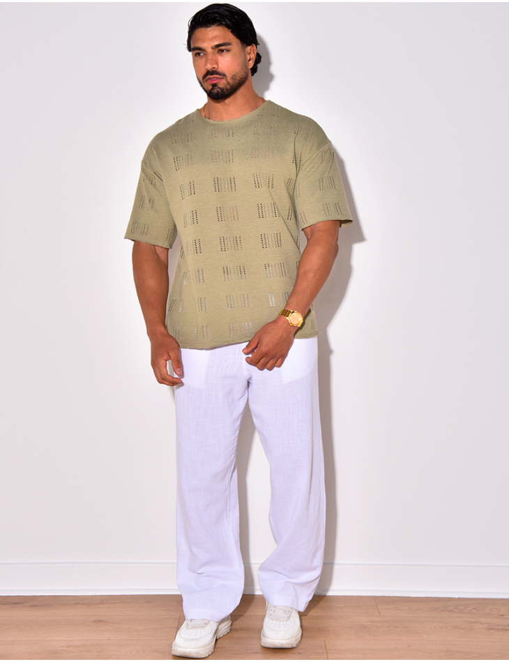 T-shirt uni ajouré T-shirt uni ajouré