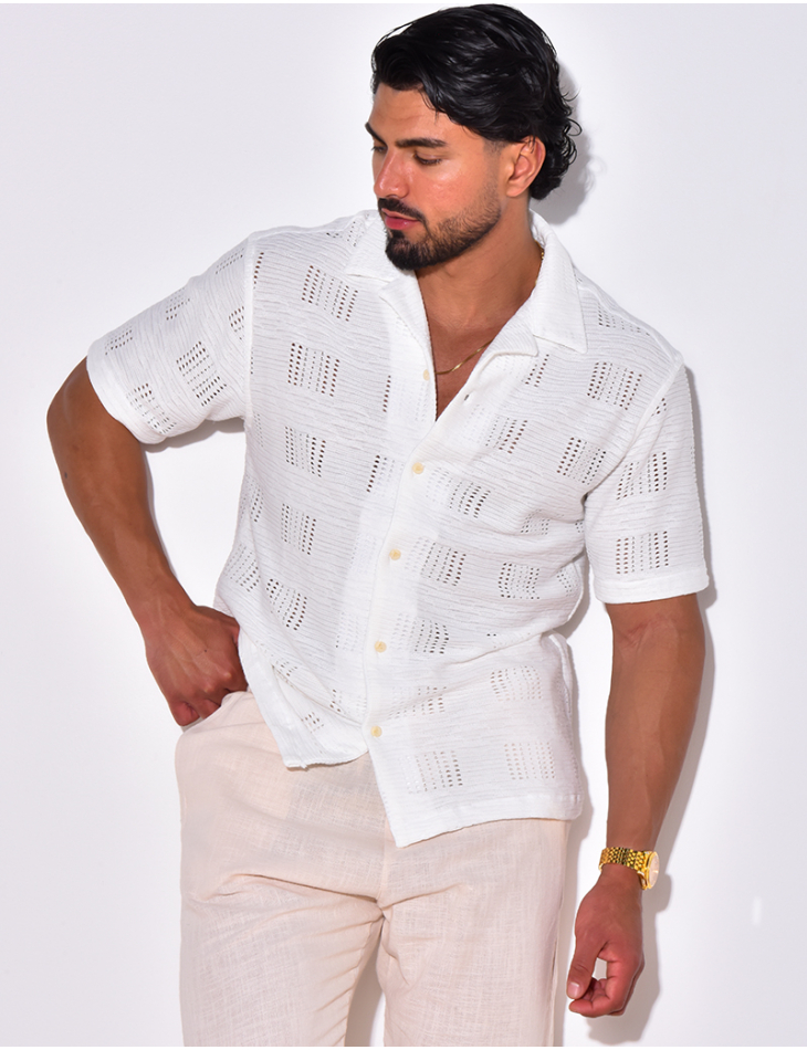 Chemise unie ajourée Chemise unie ajourée