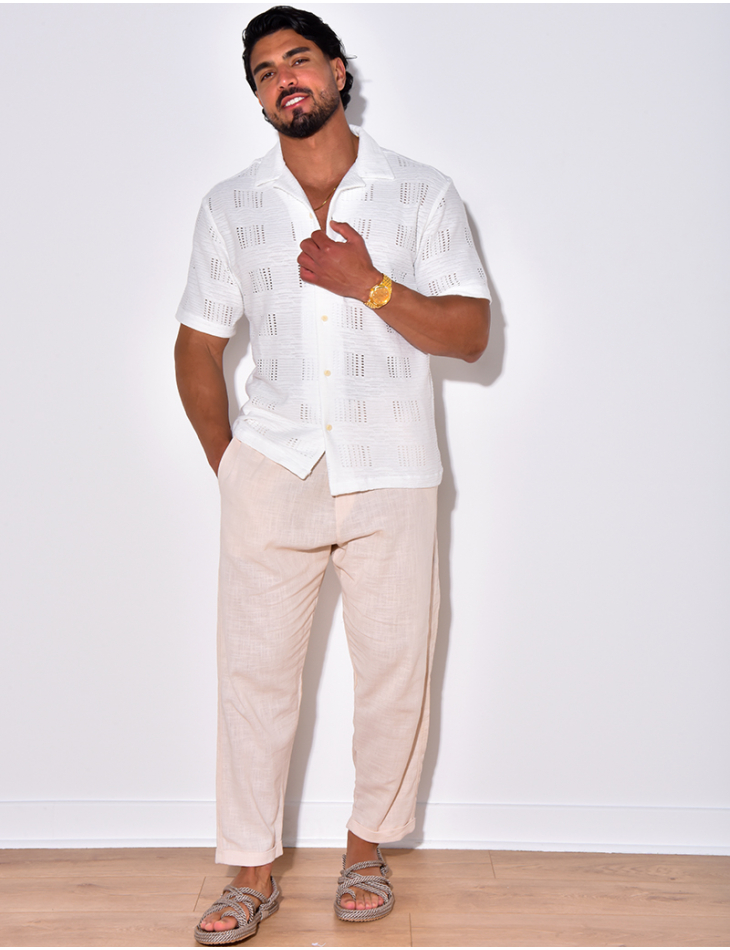 Chemise unie ajourée Chemise unie ajourée