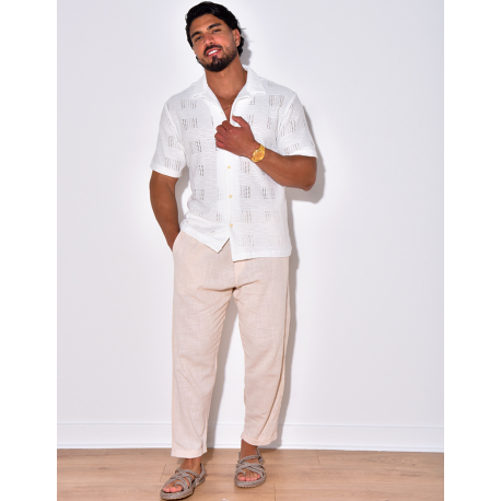 Chemise unie ajourée Chemise unie ajourée