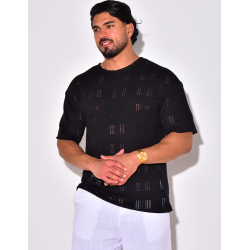 T-shirt uni ajouré T-shirt uni ajouré