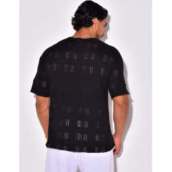 T-shirt uni ajouré T-shirt uni ajouré