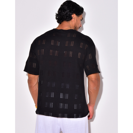 T-shirt uni ajouré T-shirt uni ajouré