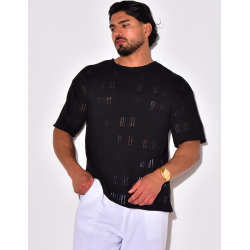 T-shirt uni ajouré T-shirt uni ajouré