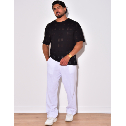 T-shirt uni ajouré T-shirt uni ajouré