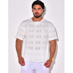T-shirt uni ajouré T-shirt uni ajouré