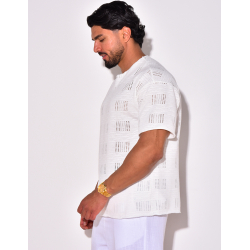 T-shirt uni ajouré T-shirt uni ajouré