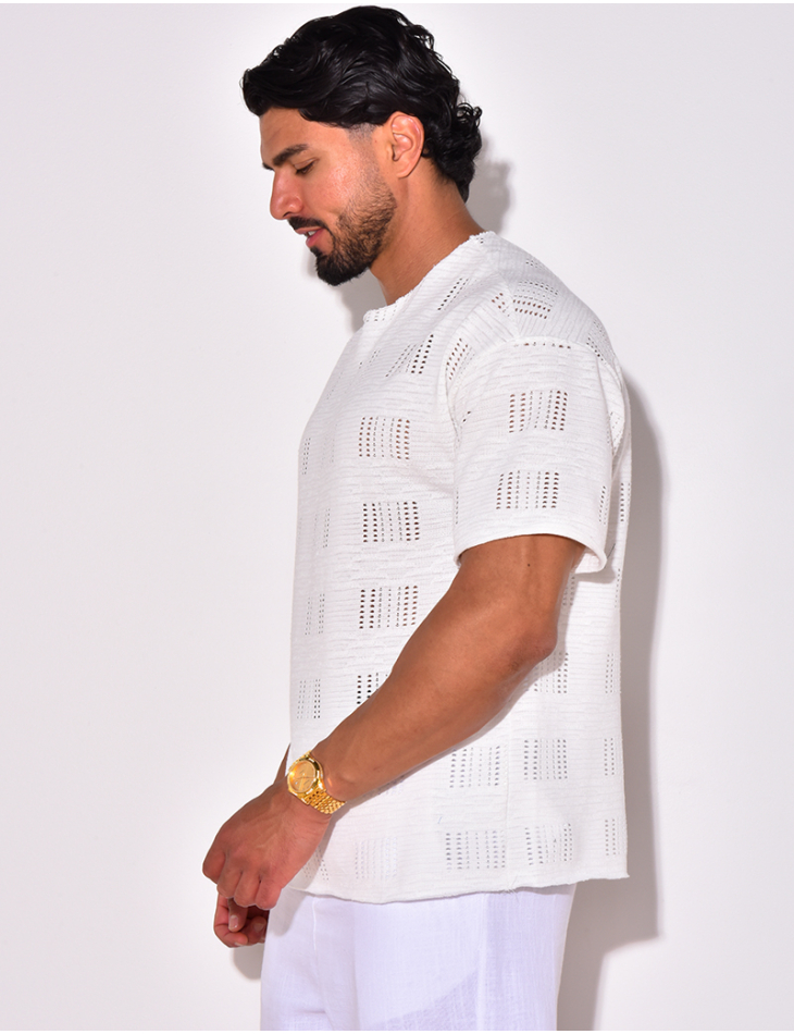 T-shirt uni ajouré T-shirt uni ajouré
