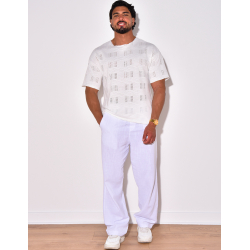 T-shirt uni ajouré T-shirt uni ajouré