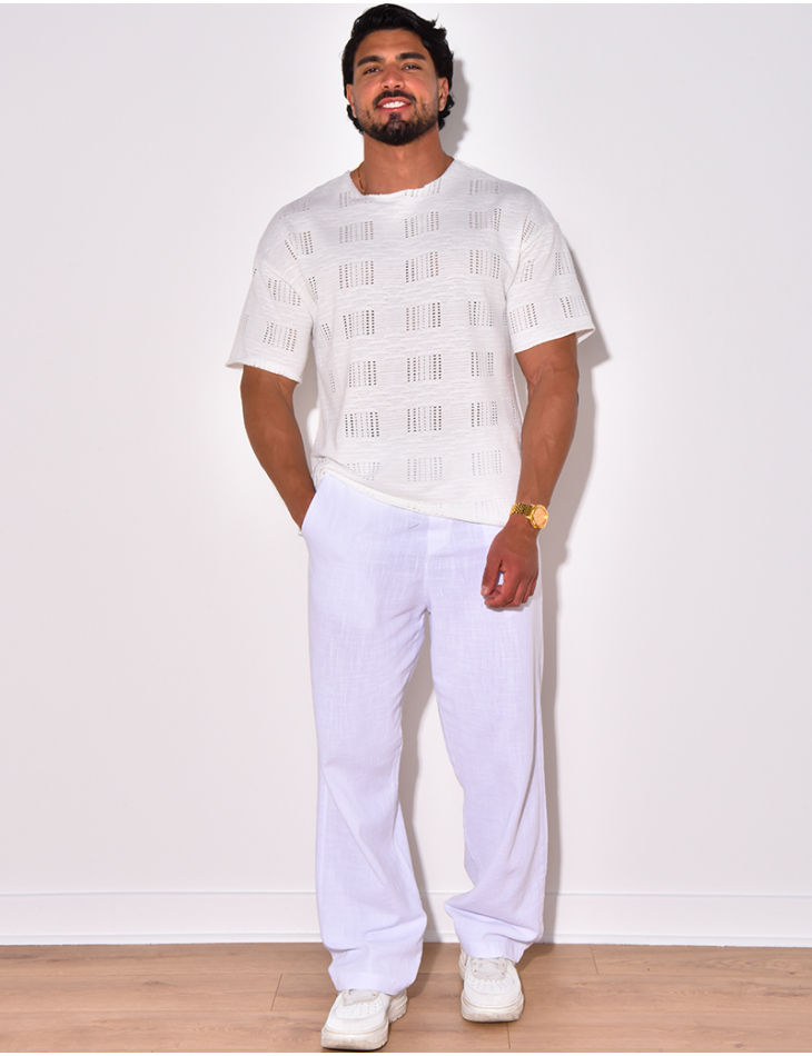 T-shirt uni ajouré T-shirt uni ajouré