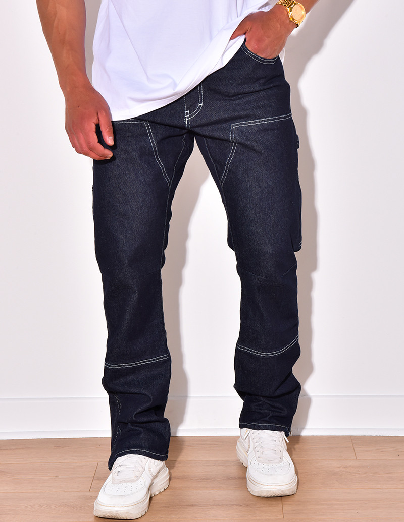 Pantalon cargo avec poches et fermetures éclair