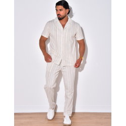 Ensemble pantalon et chemise à rayures Ensemble pantalon et chemise à rayures