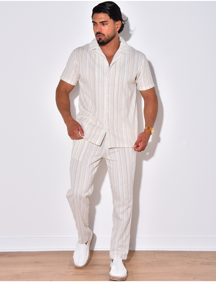 Ensemble pantalon et chemise à rayures Ensemble pantalon et chemise à rayures