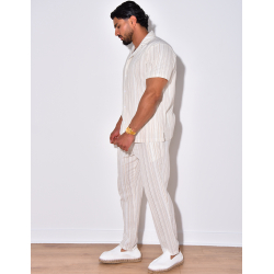 Ensemble pantalon et chemise à rayures Ensemble pantalon et chemise à rayures