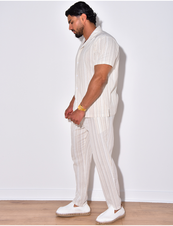 Ensemble pantalon et chemise à rayures Ensemble pantalon et chemise à rayures