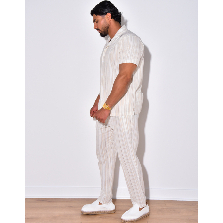 Ensemble pantalon et chemise à rayures Ensemble pantalon et chemise à rayures