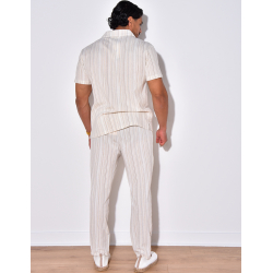 Ensemble pantalon et chemise à rayures Ensemble pantalon et chemise à rayures
