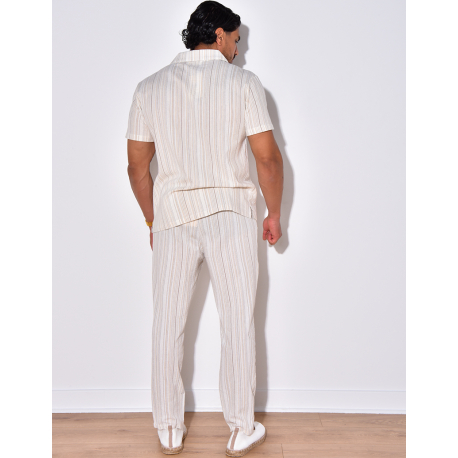 Ensemble pantalon et chemise à rayures Ensemble pantalon et chemise à rayures