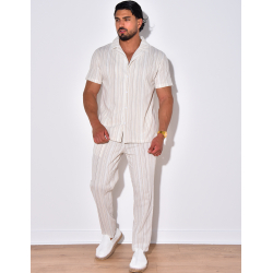 Ensemble pantalon et chemise à rayures Ensemble pantalon et chemise à rayures