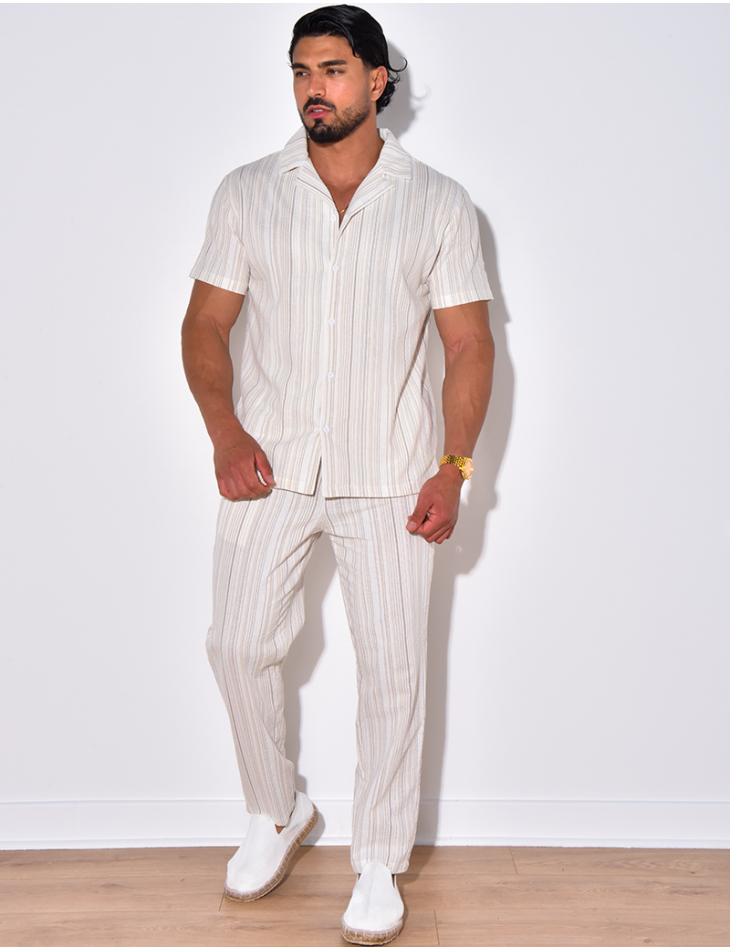 Ensemble pantalon et chemise à rayures Ensemble pantalon et chemise à rayures
