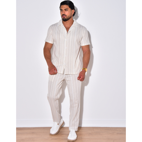 Ensemble pantalon et chemise à rayures Ensemble pantalon et chemise à rayures